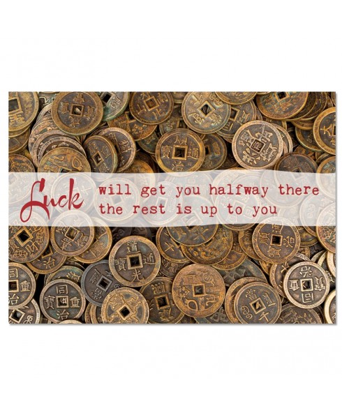 Postkaart: Luck will get you halfway there, the rest is up to you