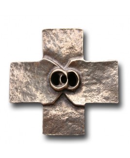 Huwelijks kruis brons neusilber
